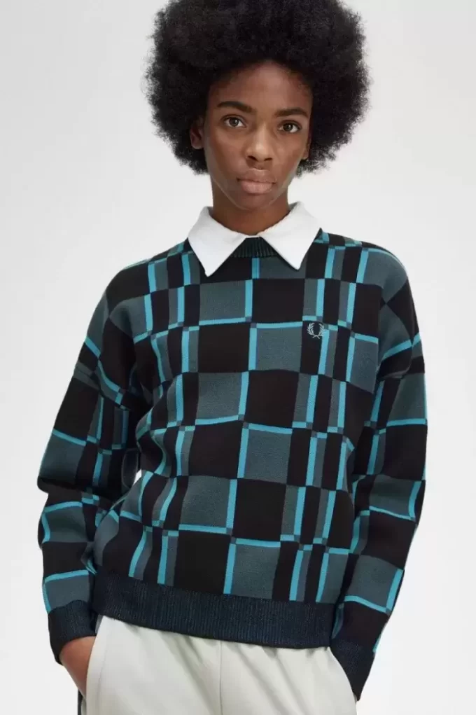 Pull à damier pour femme