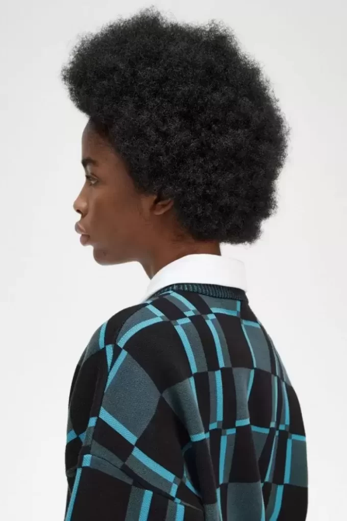 Pull à damier pour femme