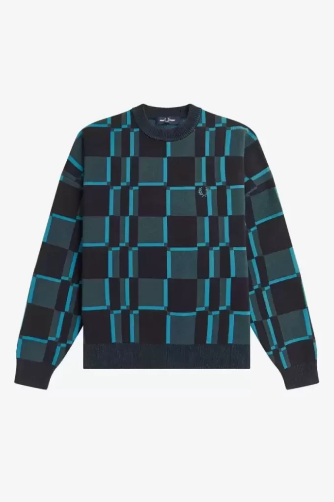 Pull à damier pour femme