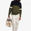 Pull demi-zippé à blocs de couleurs en tricot