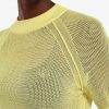 Pull en maille ajourée à manches courtes