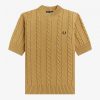 Pull en maille torsadée à manches courtes