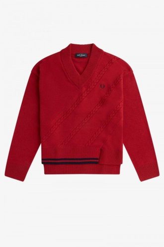 Pull en maille torsadée à ourlet fendu