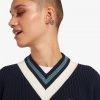 Pull en tricot à col en V et pointes