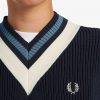 Pull en tricot à col en V et pointes