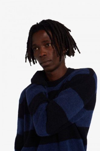Pull en tricot à rayures audacieuses en mélange d&rsquo;alpaga