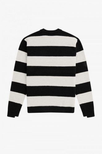 Pull en tricot à rayures audacieuses en mélange d&rsquo;alpaga