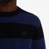 Pull en tricot à rayures audacieuses en mélange d&rsquo;alpaga