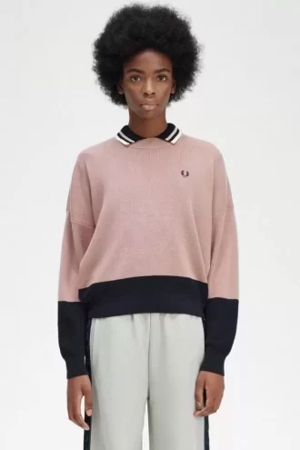 Pull femme à blocs de couleurs