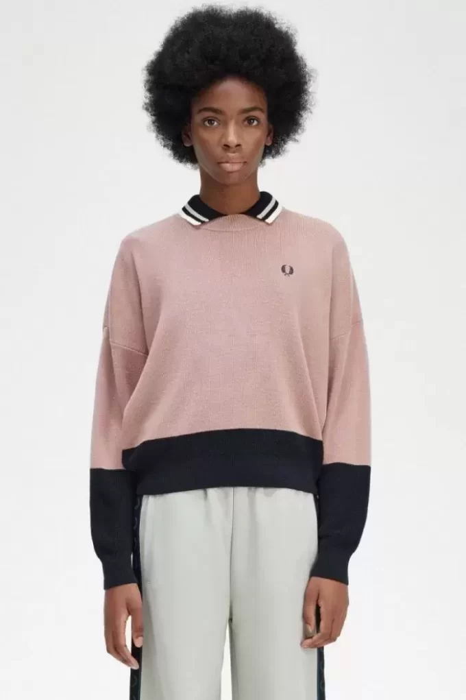 Pull femme à blocs de couleurs