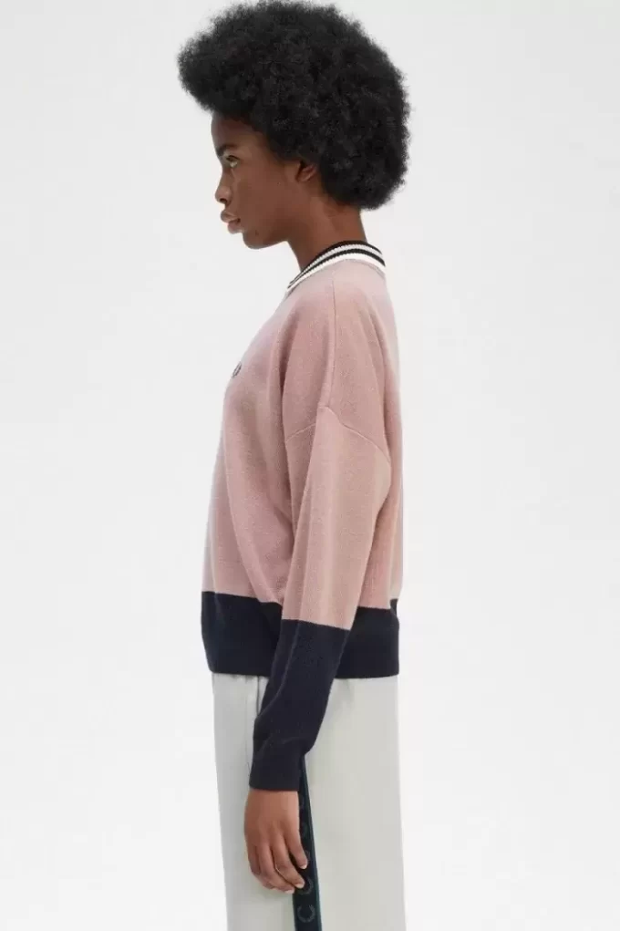 Pull femme à blocs de couleurs
