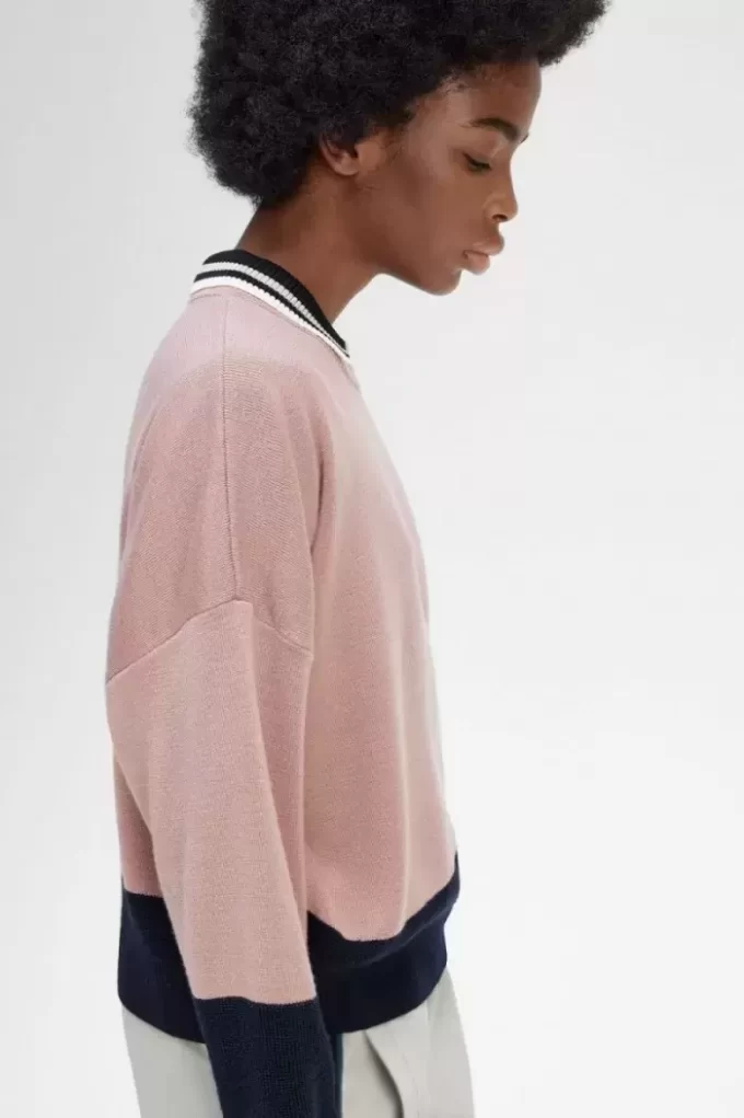 Pull femme à blocs de couleurs