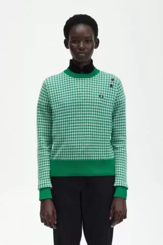 Pull femme à carreaux vichy