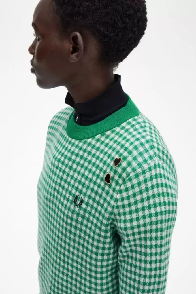Pull femme à carreaux vichy