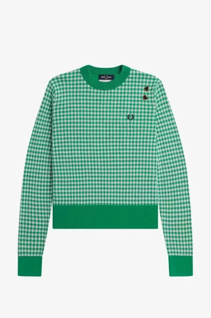 Pull femme à carreaux vichy