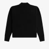 Pull femme en chenille quadrillée