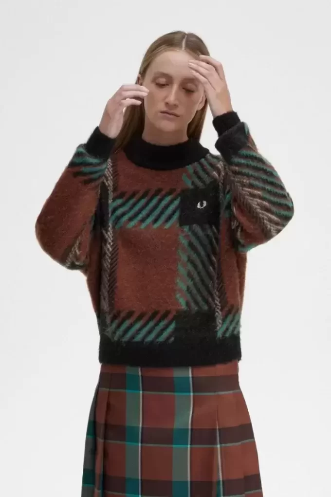 Pull femme Glitch Tartan