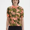 Pull femme à imprimé palmier