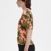 Pull femme à imprimé palmier