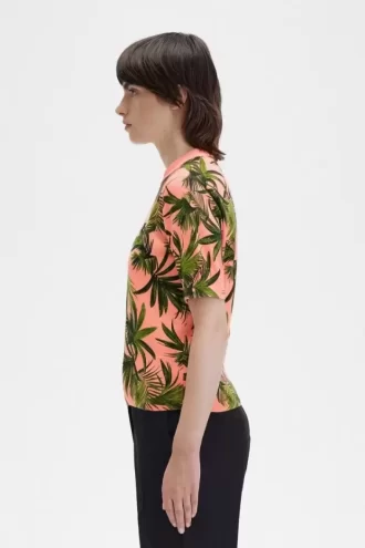 Pull femme à imprimé palmier