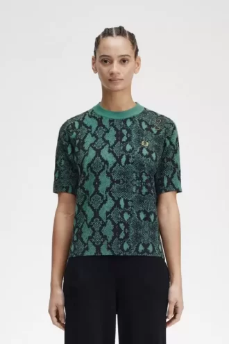 Pull femme à imprimé serpent