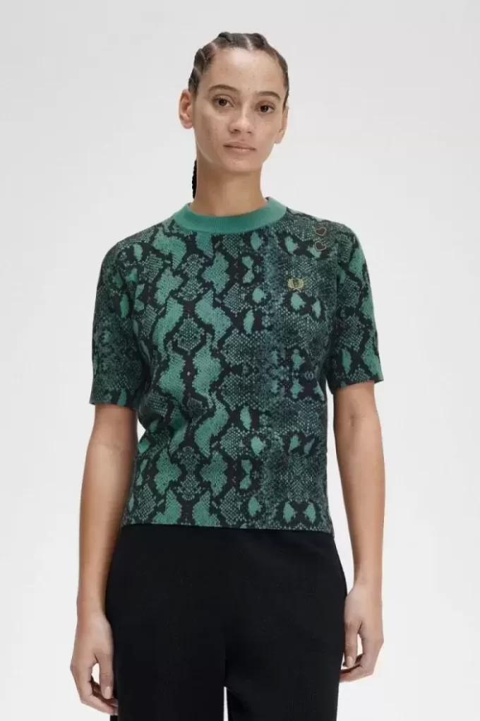Pull femme à imprimé serpent