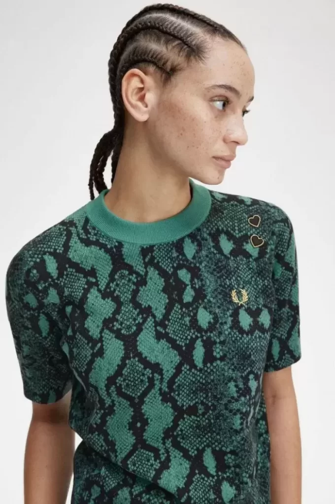 Pull femme à imprimé serpent