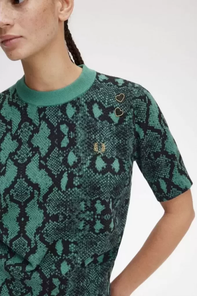 Pull femme à imprimé serpent