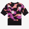 Pull femme à manches courtes abstrait