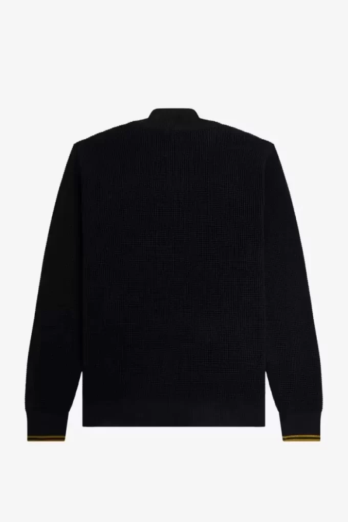 Pull homme à demi-zip et point gaufré