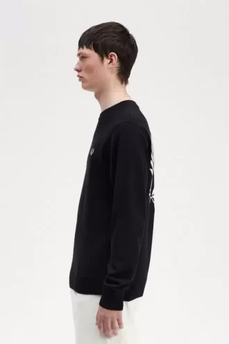 Pull homme à motif couronne de laurier graphique