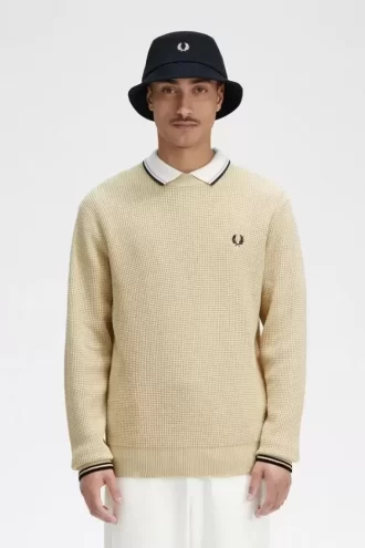 Pull homme à point gaufré