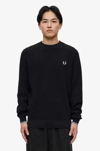 Pull homme à point gaufré