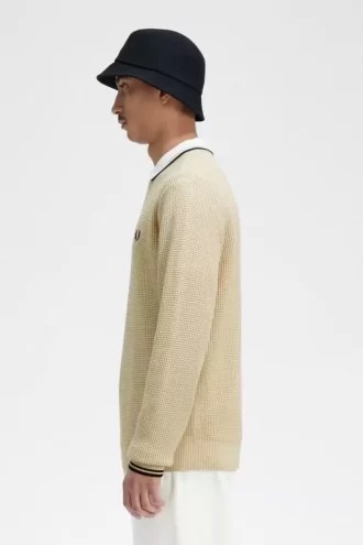 Pull homme à point gaufré