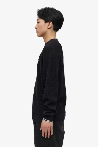 Pull homme à point gaufré