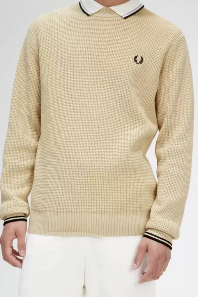 Pull homme à point gaufré