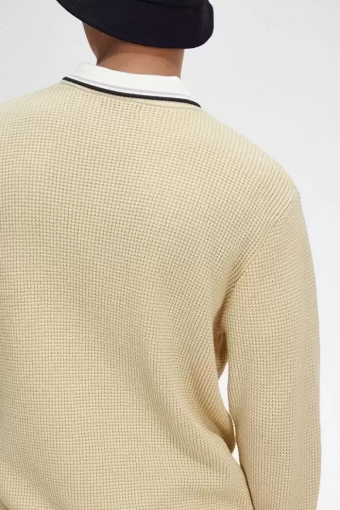 Pull homme à point gaufré