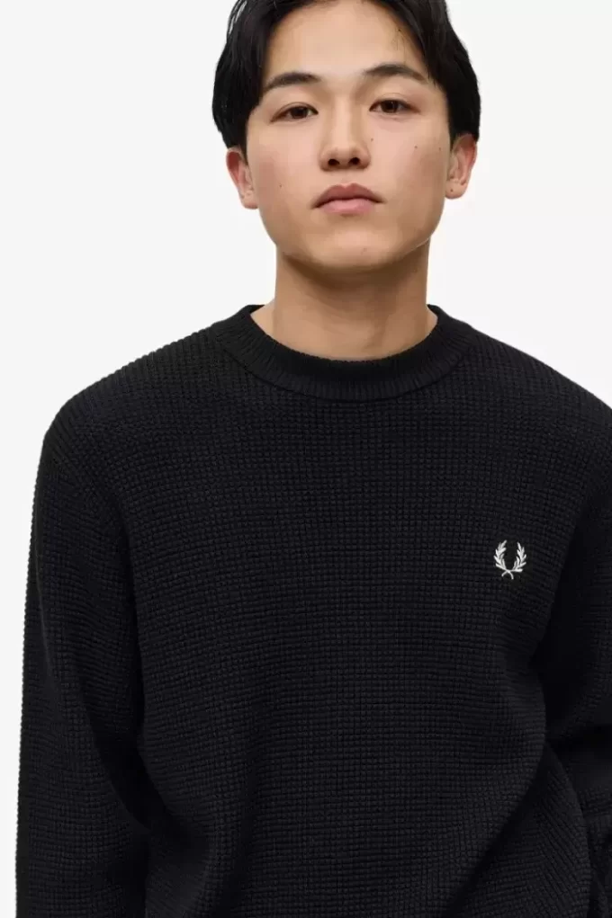 Pull homme à point gaufré