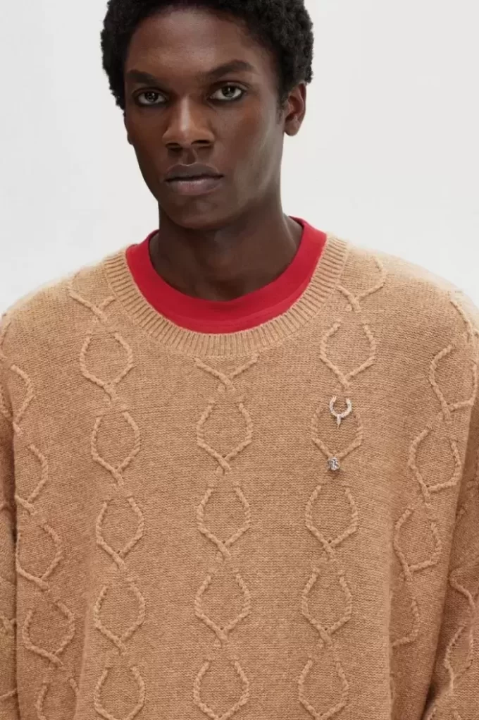 Pull oversize pour homme avec patch