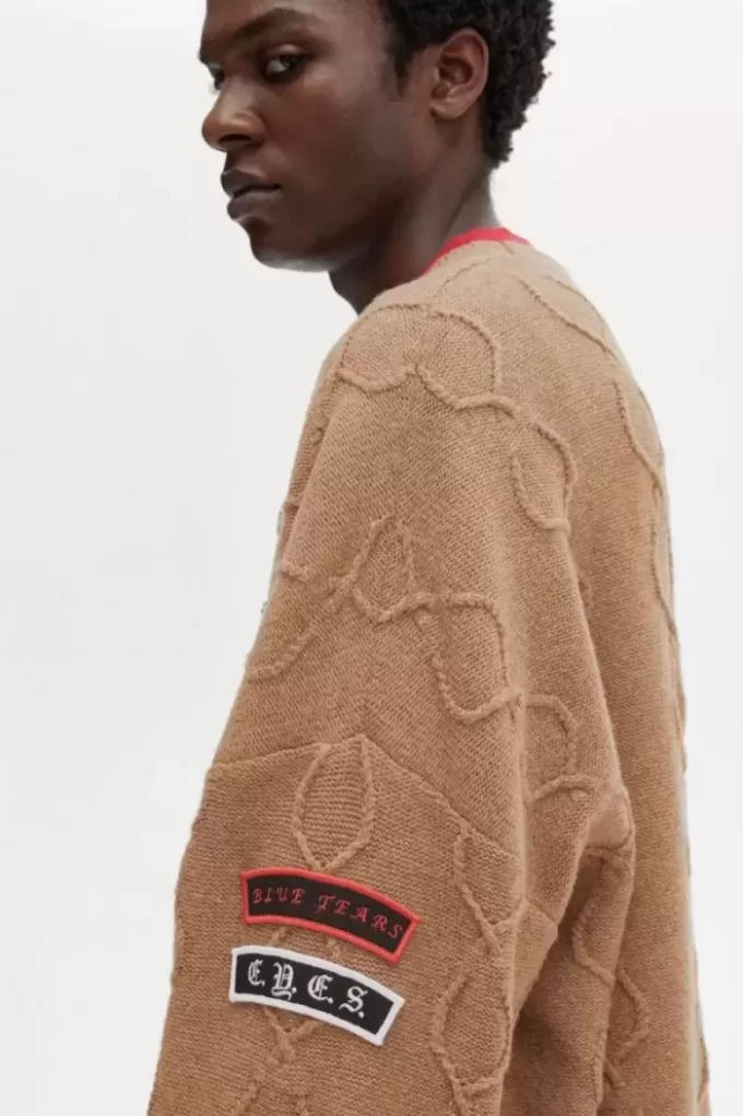 Pull oversize pour homme avec patch