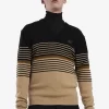 Pull rayé en laine d&rsquo;agneau pour homme