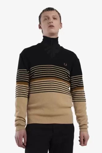Pull rayé en laine d&rsquo;agneau pour homme