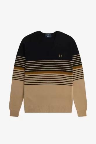 Pull rayé en laine d&rsquo;agneau pour homme