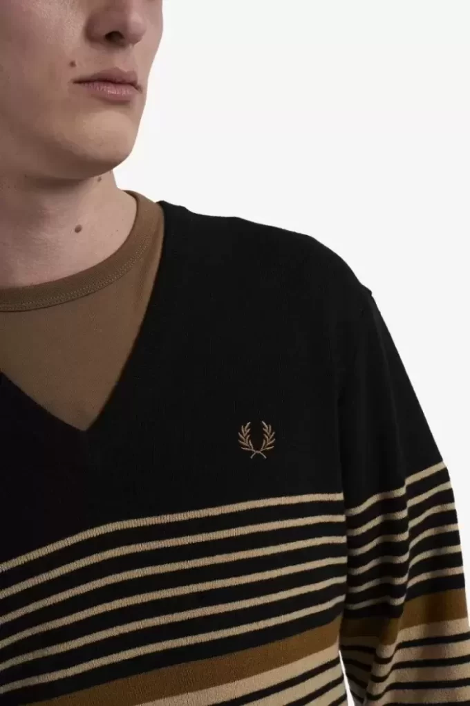 Pull rayé en laine d&rsquo;agneau pour homme
