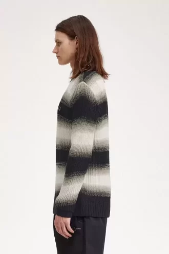 Pull rayé en maille ajourée pour homme