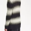 Pull rayé en maille ajourée pour homme