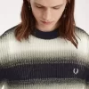 Pull rayé en maille ajourée pour homme
