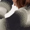 Pull rayé en maille ajourée pour homme