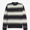 Pull rayé en maille ajourée pour homme