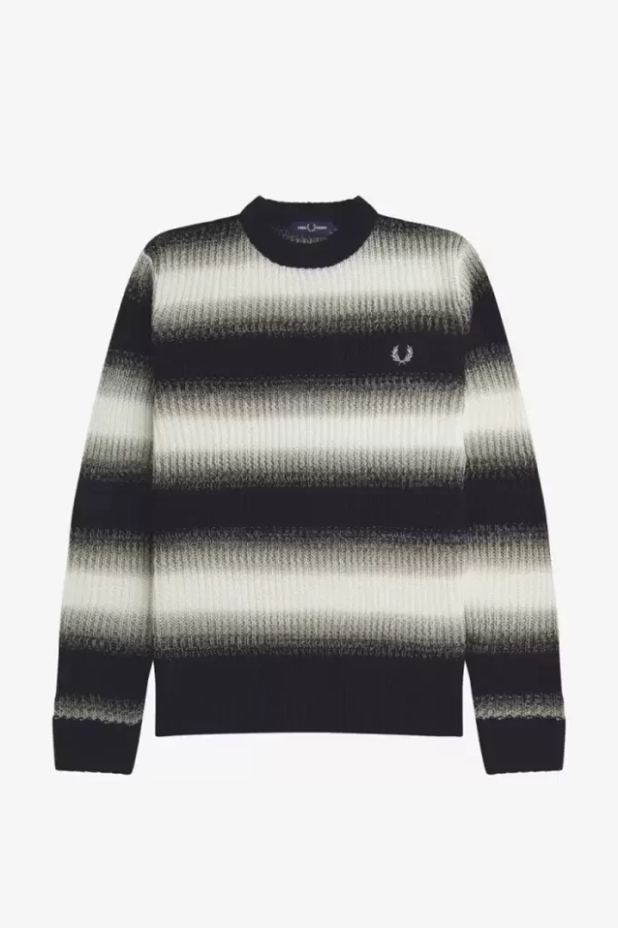 Pull rayé en maille ajourée pour homme